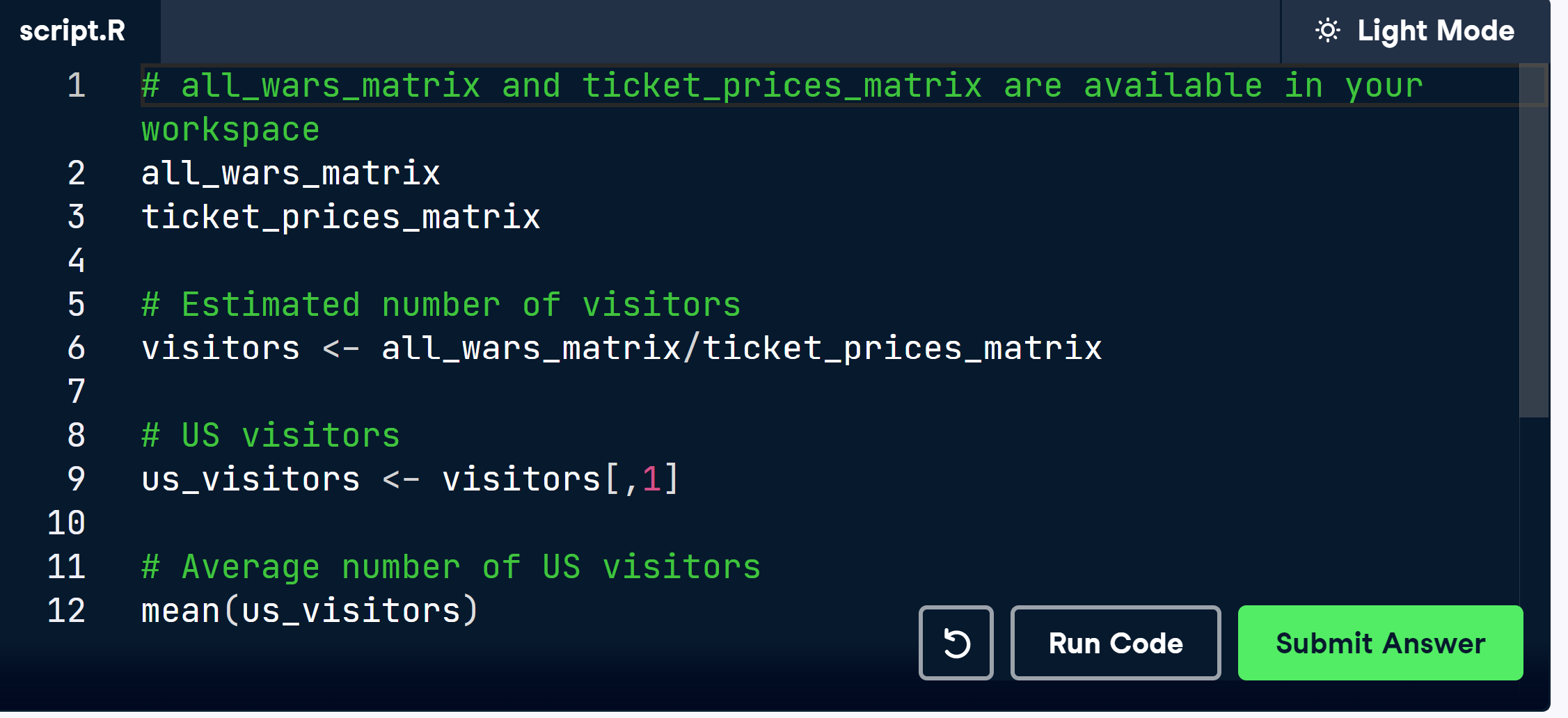 Matrices code